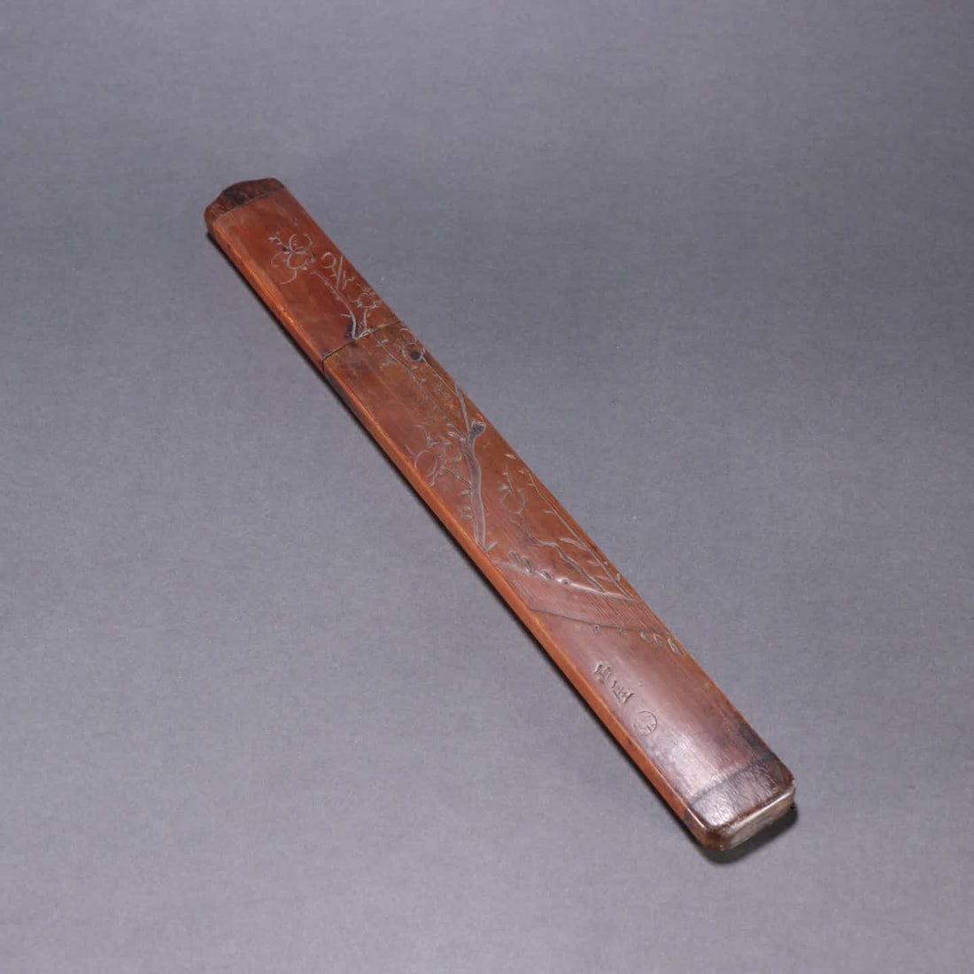 A bamboo carved plum blossom poetry paper cutting knife (1 of 9)