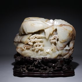 A piece of Qing Dynasty Hetian jade Matsushita Yaju