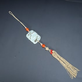 Qing Dynasty Hetian jade hollow "Ji Yu pattern" ornament