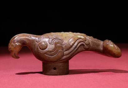 A Han Dynasty jade phoenix bird scepter head