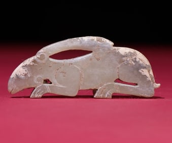 A piece of Han Dynasty jade rabbit piece decoration