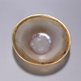 A piece of Liao gold agate gold-clad bowl