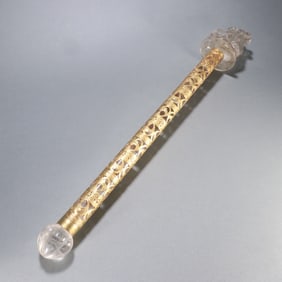 A Liao gold crystal-clad scepter