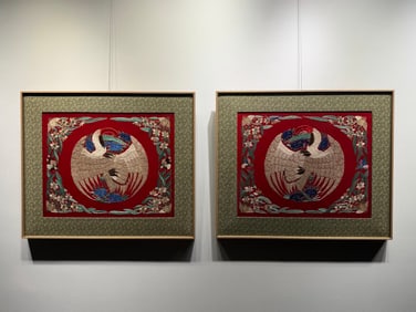 A piece of Qing Dynasty Su embroidery "Yipin Tuanhe"