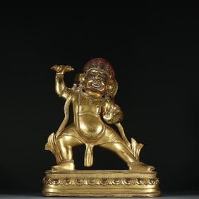 A copper gilt Vajra hand protector