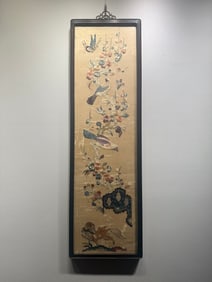 A piece of Qing Dynasty Su embroidery "Old Age Map"