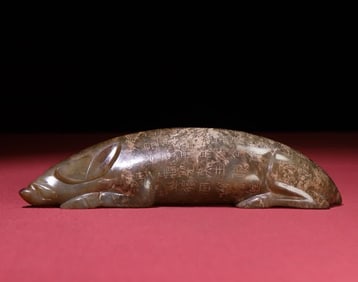 A Han Dynasty jade pig ornament