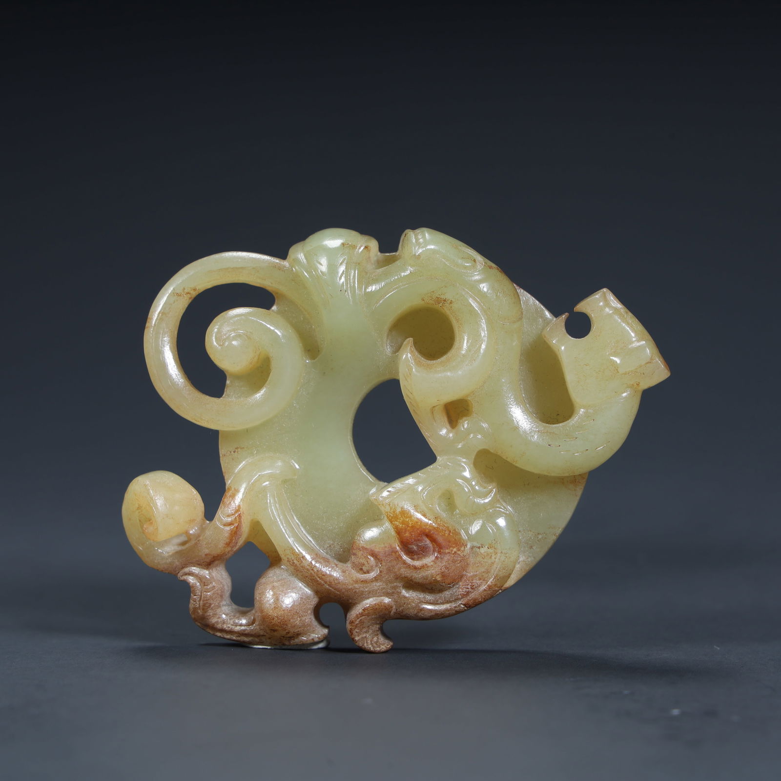 Qing Dynasty ancient jade dragon pattern pendant - 2