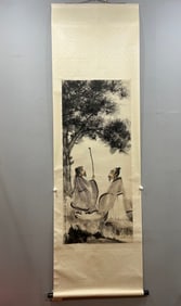 A picture of Fu Baoshi's landscape characters on paper