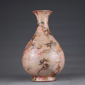 A Qing Qianlong stone pattern glazed jade pot spring