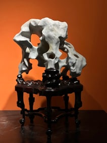 A Taihu Lake stone study ornament of the Qing Dynasty