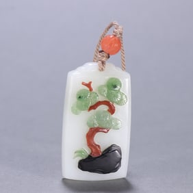 A Hetian jade inlaid treasure cash cow is listed