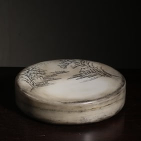 A piece of Qing Dynasty white end inkstone "Spring Rhyme"