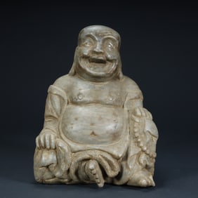 Ming Dynasty Dushan jade Maitreya Buddha statue