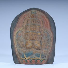 Tibetan Buddhist eleven-faced Guanyin rubbing statue