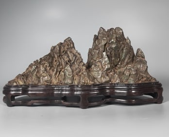 One piece of black stone study house mountain