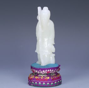A Qing Dynasty Hetian jade "Yu Weng" ornament