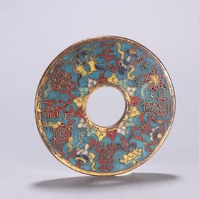 A piece of copper gilt cloisonné for money
