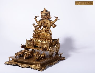 A statue of the Ming Dynasty "Ming Yongle Year Shi" bronze gilt light Buddha mother