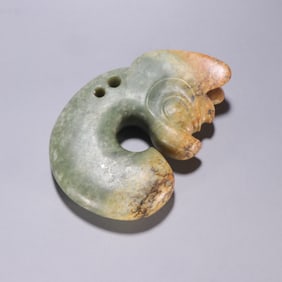 A piece of Hongshan culture river grinding jade pig dragon