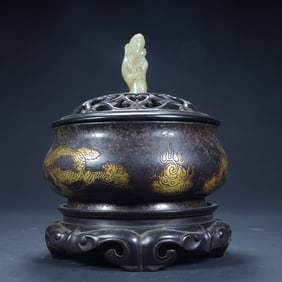 Qing Dynasty copper staggered gold dragon pattern aromatherapy