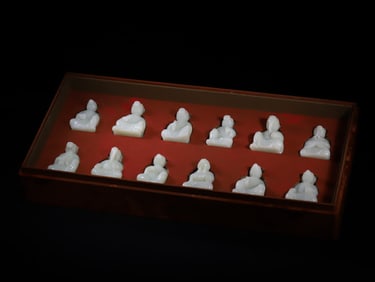 A set of Qing Dynasty Hetian jade zodiac signs