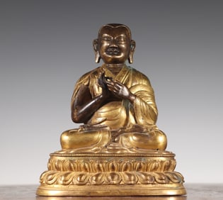 A bronze gilt statue of the Qing Dynasty guru