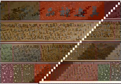 A long scroll of Tang Yin's calligraphy works