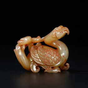 An ancient jade phoenix bird