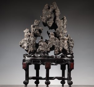 A study elegant piece Lingbi stone ornament