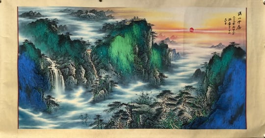 A splashed landscape painting by Zhang Daqian