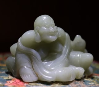 A Qing Dynasty Hetian jade Maitreya Buddha ornament