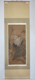 A picture of Shen Quan's silk pine crane