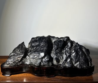 A Lingbi stone mountain-type study ornament from the Qing Dynasty