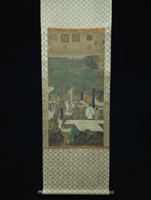 A figure painting of Zhou Wenju of the Five Dynasties