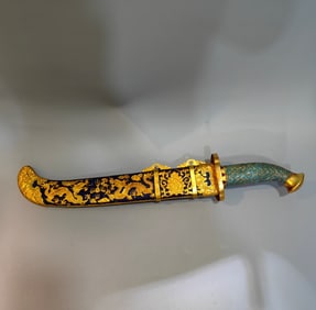 A Qing Dynasty copper-gilt cloisonné sword