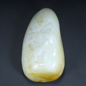 Hetian jade seed material "landscape figure" ornament