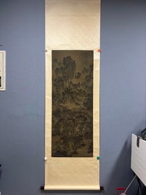 A silk landscape map of Jing Hao
