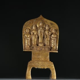 A Northern Wei Dynasty bronze gilt Buddha statue