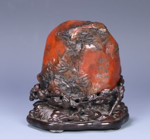 A Qing Dynasty Shang Jun Shoushan Hongtian Huangshi Shanzi ornament