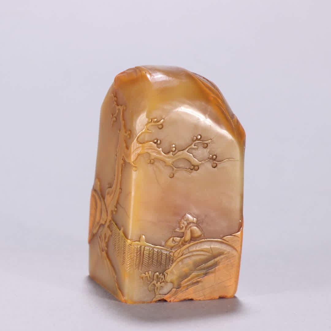 A famous Huangshi character story seal: Famous Tian Huangshi character story seal SIZE: H:5.9cm W:3.2cm W:137.1g (The Dimensions Of All Batches Are Manually Measured.If You Need More Detailed Information, Please Contact Our Customer