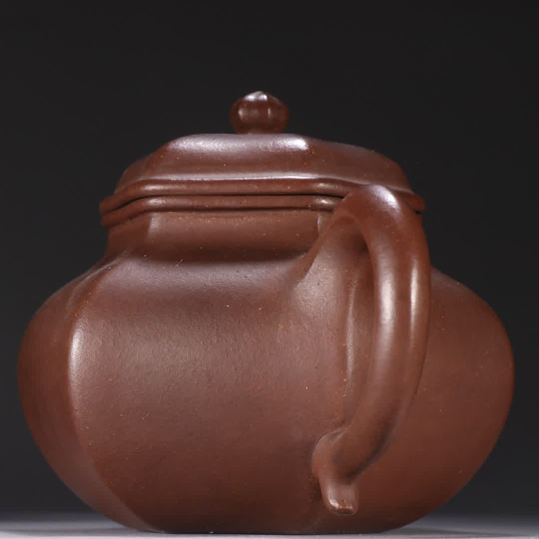 A purple sand hexagonal teapot - 4