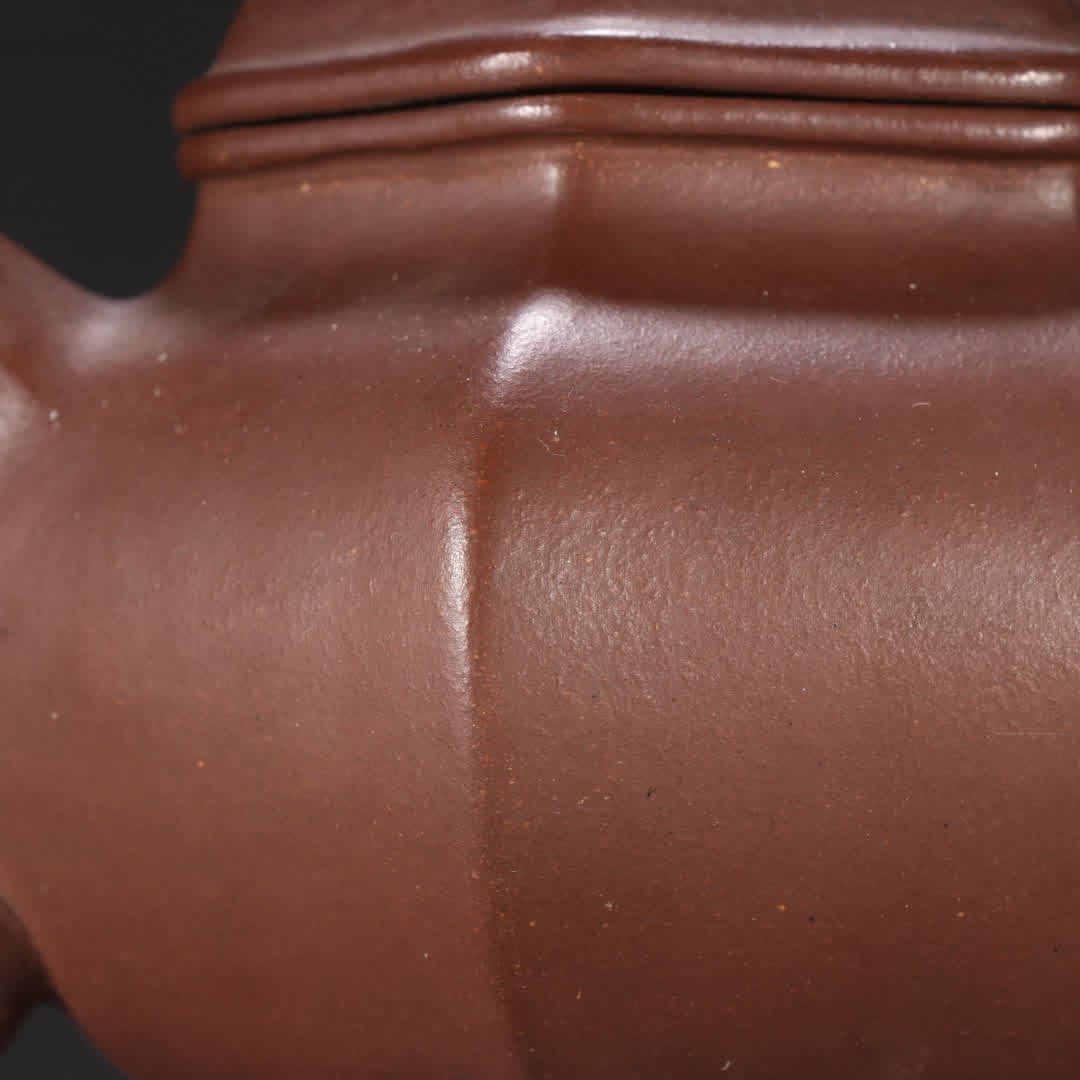 A purple sand hexagonal teapot - 6