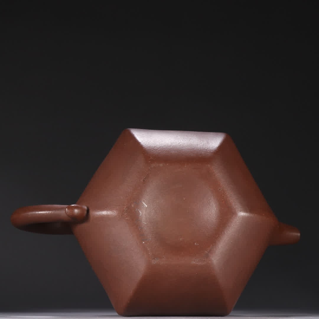 A purple sand hexagonal teapot - 8