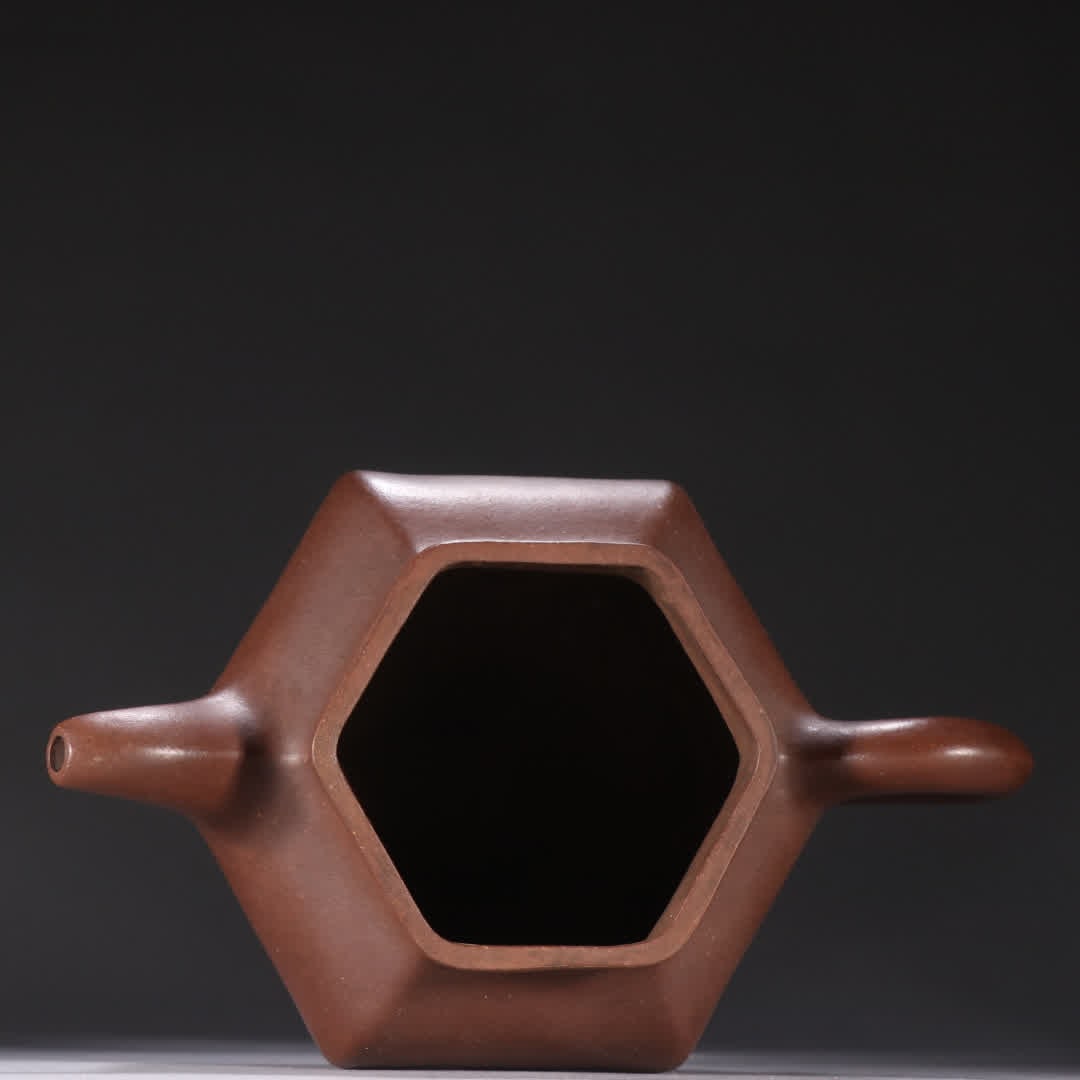 A purple sand hexagonal teapot - 9