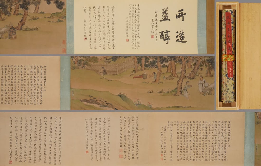 A work of Qiu Ying's characters: Qiu Ying painted character works SIZE: 102x28cm (The Dimensions Of All Batches Are Manually Measured.If You Need More Detailed Information, Please Contact Our Customer Service Before Bidding.)