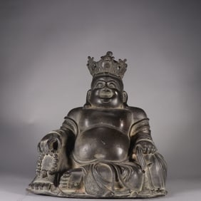 A Ming Dynasty bronze crown Maitreya statue