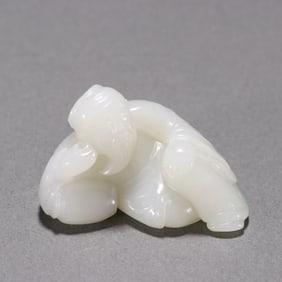 A Qing Dynasty Hetian jade Taibai drunken carving