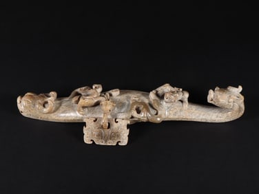 A piece of ancient jade belt hook