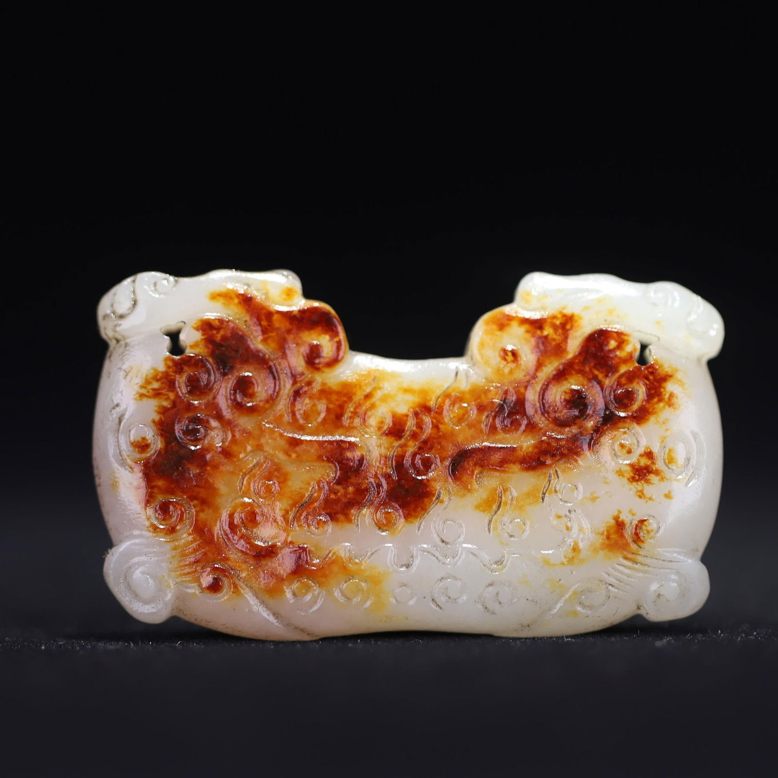 A piece of Qing Dynasty Hetian jade seed material auspicious beast pendant (1 of 9)